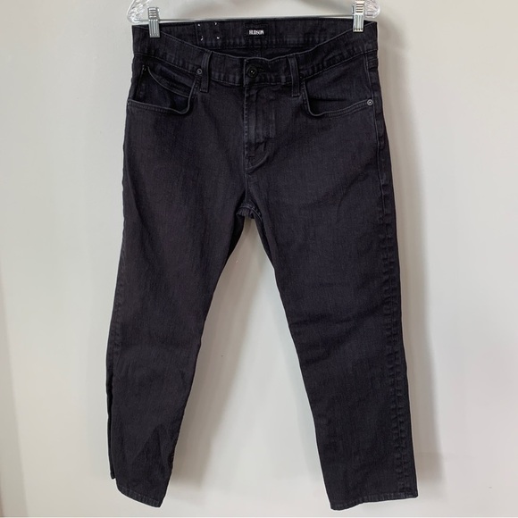 Hudson Blake Slim Straight Black Jeans Size 34 - Picture 1 of 7